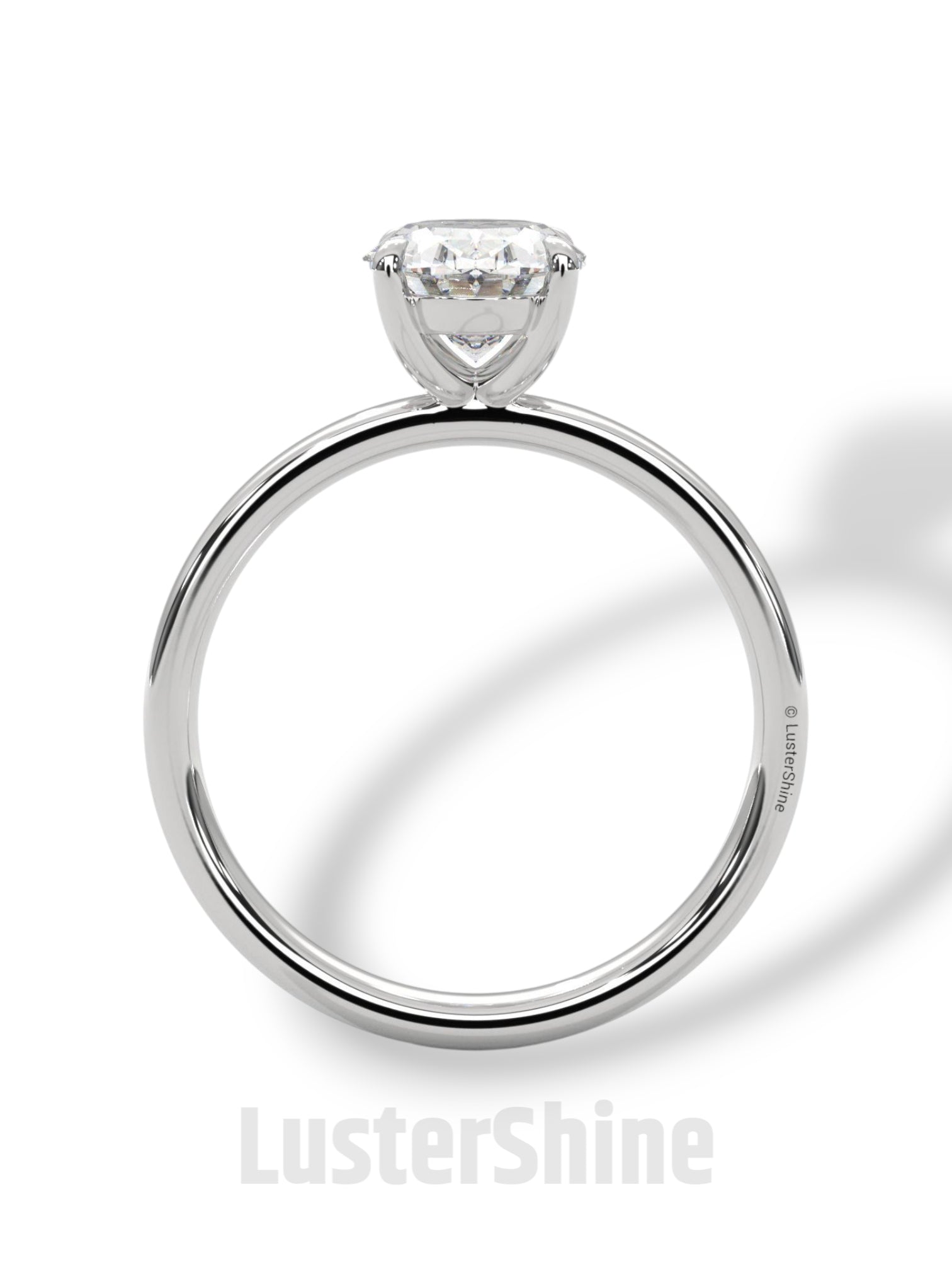 Oval Solitaire Engagement Ring – 9x7mm Oval Diamond – 14K 18K Yellow Gold – Classic Four Prong Ring – Dainty Gold Proposal Ring LusterShine