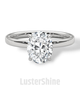 Oval Solitaire Engagement Ring – 9x7mm Oval Diamond – 14K 18K Yellow Gold – Classic Four Prong Ring – Dainty Gold Proposal Ring LusterShine