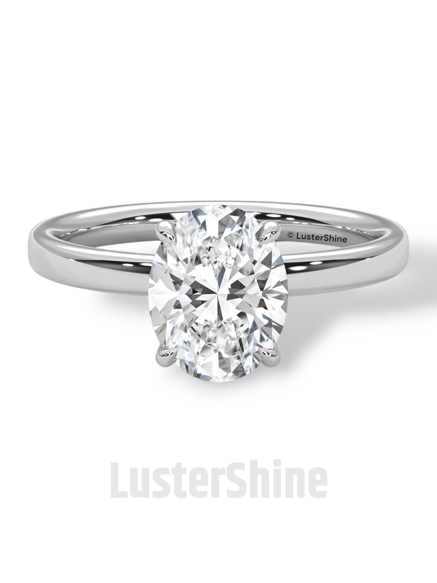 Oval Solitaire Engagement Ring – 9x7mm Oval Diamond – 14K 18K Yellow Gold – Classic Four Prong Ring – Dainty Gold Proposal Ring LusterShine