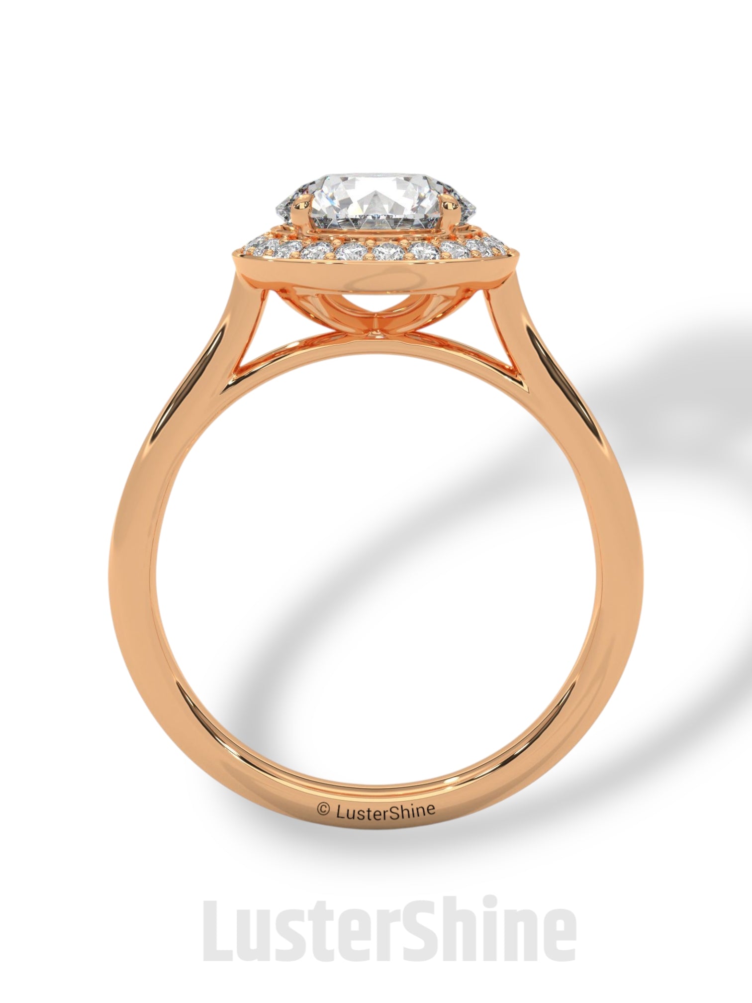 Halo Diamond Engagement Ring – Round Cut Solitaire with Accents – 14K 18K Gold Bridal Ring – Moissanite Diamond Ring Jewelry
