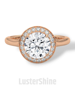 Halo Diamond Engagement Ring – Round Cut Solitaire with Accents – 14K 18K Gold Bridal Ring – Moissanite Diamond Ring Jewelry