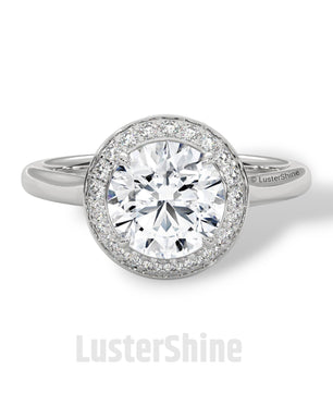 Halo Diamond Engagement Ring – Round Cut Solitaire with Accents – 14K 18K Gold Bridal Ring – Moissanite Diamond Ring Jewelry