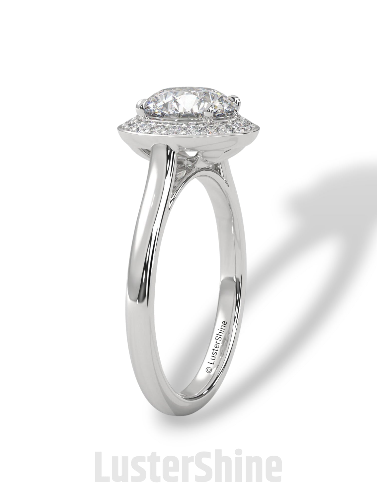 Halo Diamond Engagement Ring – Round Cut Solitaire with Accents – 14K 18K Gold Bridal Ring – Moissanite Diamond Ring Jewelry