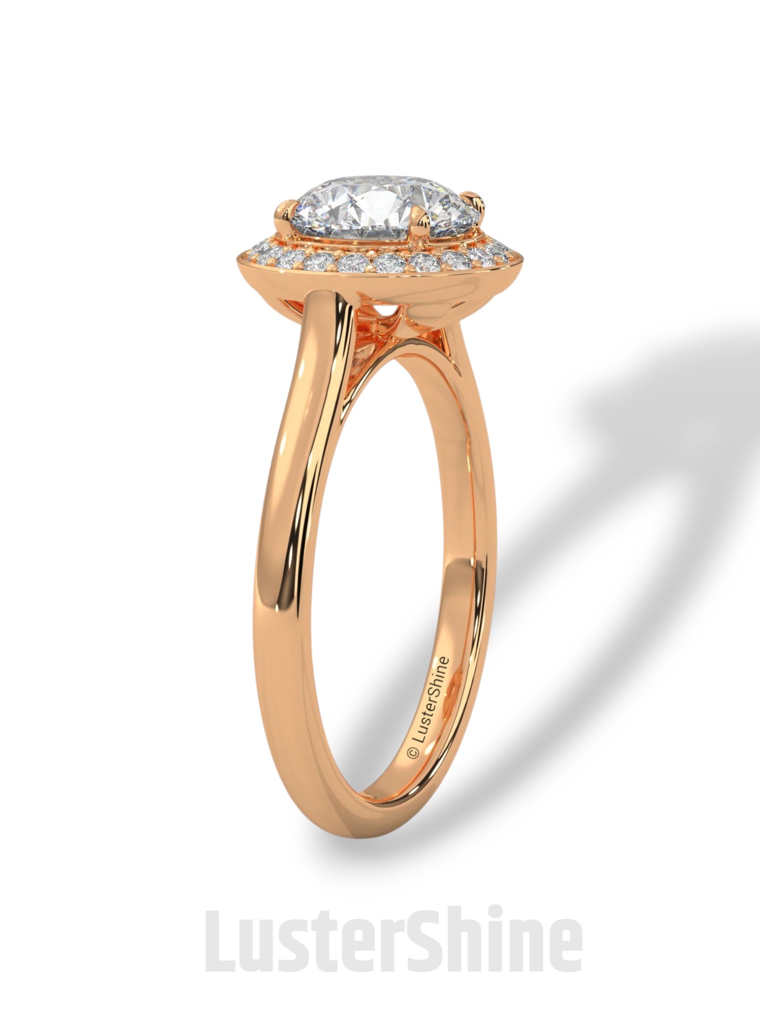 Halo Diamond Engagement Ring – Round Cut Solitaire with Accents – 14K 18K Gold Bridal Ring – Moissanite Diamond Ring Jewelry