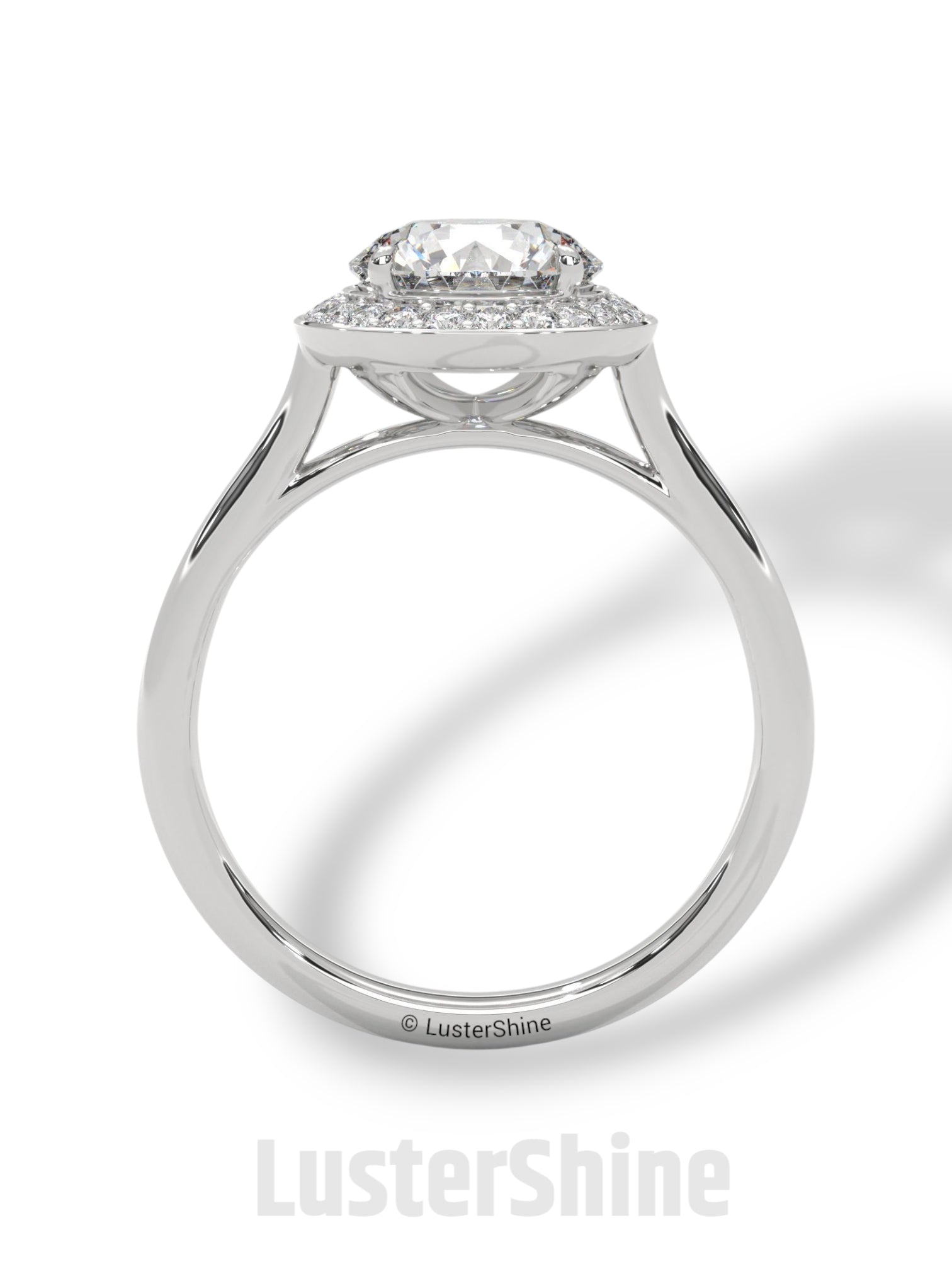 Halo Diamond Engagement Ring – Round Cut Solitaire with Accents – 14K 18K Gold Bridal Ring – Moissanite Diamond Ring Jewelry