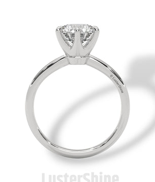 Round Solitaire Diamond Engagement Ring – 6 Prong Moissanite Ring – 14K 18K Gold Ring – Classic Proposal Ring – LusterShine Bridal Jewelry