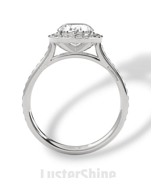 Oval Halo Engagement Ring – 2CT Oval Diamond Ring – Gold Moissanite Ring – Unique Pave Band Ring – Custom Wedding Jewelry