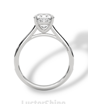 Elegant Cushion Engagement Ring – 2 Carat Moissanite or Lab Diamond – Pave Band Gold Ring – Classic Promise Ring for Her – LusterShine Rings