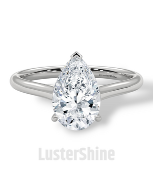Pear Cut Diamond Engagement Ring – 2 Carat Solitaire Gold Ring – Minimalist Pear Ring – Elegant Pear Shape Proposal Ring by LusterShine Gift