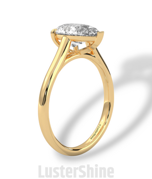 Pear Cut Diamond Engagement Ring – 2 Carat Solitaire Gold Ring – Minimalist Pear Ring – Elegant Pear Shape Proposal Ring by LusterShine Gift