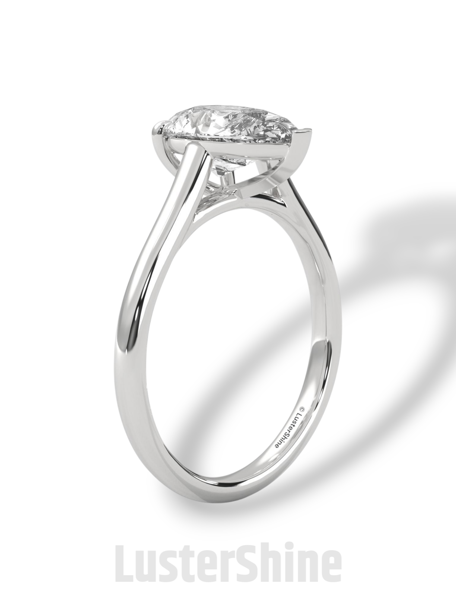 Pear Cut Diamond Engagement Ring – 2 Carat Solitaire Gold Ring – Minimalist Pear Ring – Elegant Pear Shape Proposal Ring by LusterShine Gift