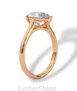 Pear Cut Diamond Engagement Ring – 2 Carat Solitaire Gold Ring – Minimalist Pear Ring – Elegant Pear Shape Proposal Ring by LusterShine Gift