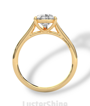 Pear Cut Diamond Engagement Ring – 2 Carat Solitaire Gold Ring – Minimalist Pear Ring – Elegant Pear Shape Proposal Ring by LusterShine Gift