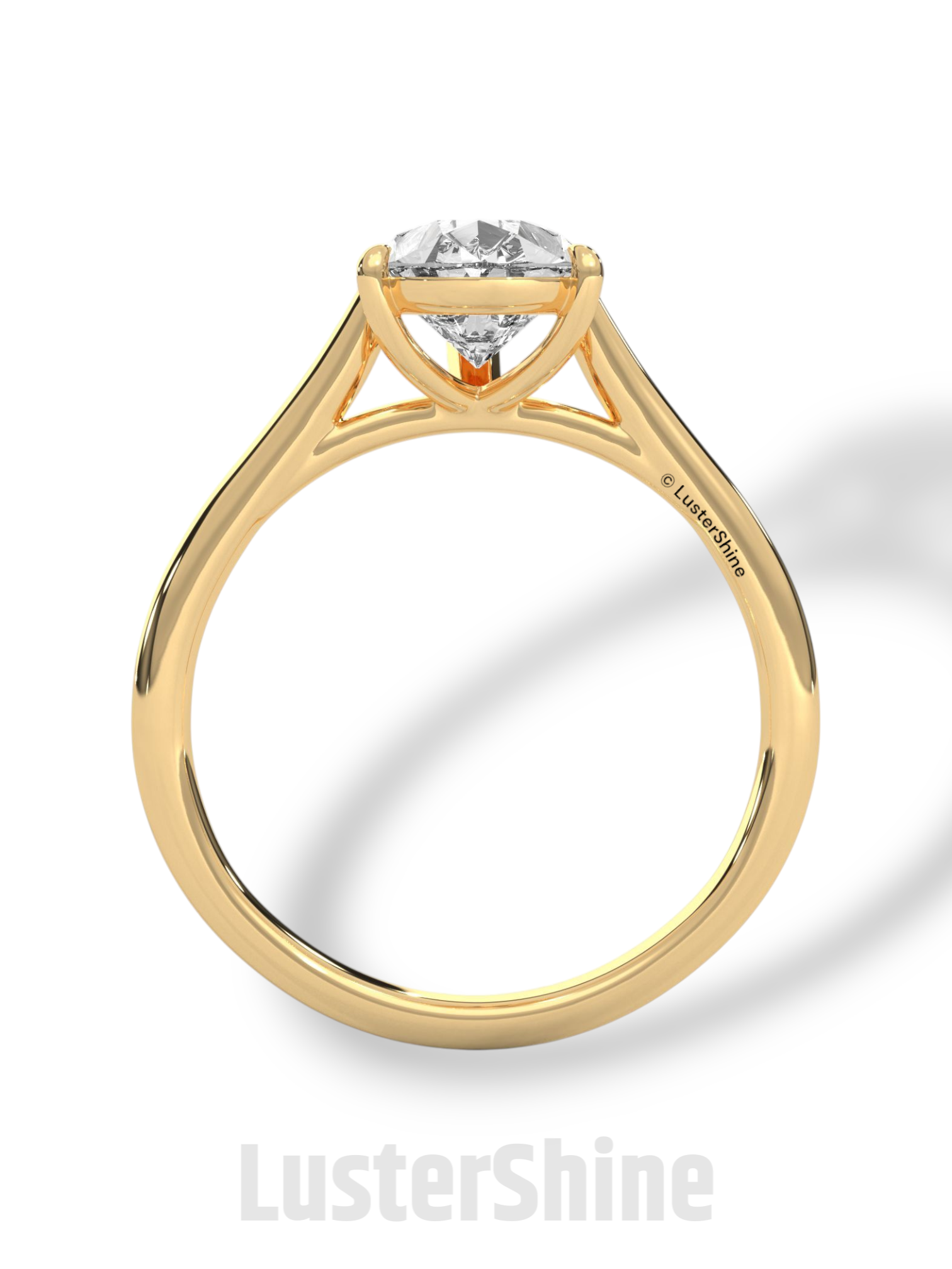 Pear Cut Diamond Engagement Ring – 2 Carat Solitaire Gold Ring – Minimalist Pear Ring – Elegant Pear Shape Proposal Ring by LusterShine Gift