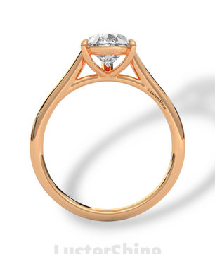 Pear Cut Diamond Engagement Ring – 2 Carat Solitaire Gold Ring – Minimalist Pear Ring – Elegant Pear Shape Proposal Ring by LusterShine Gift