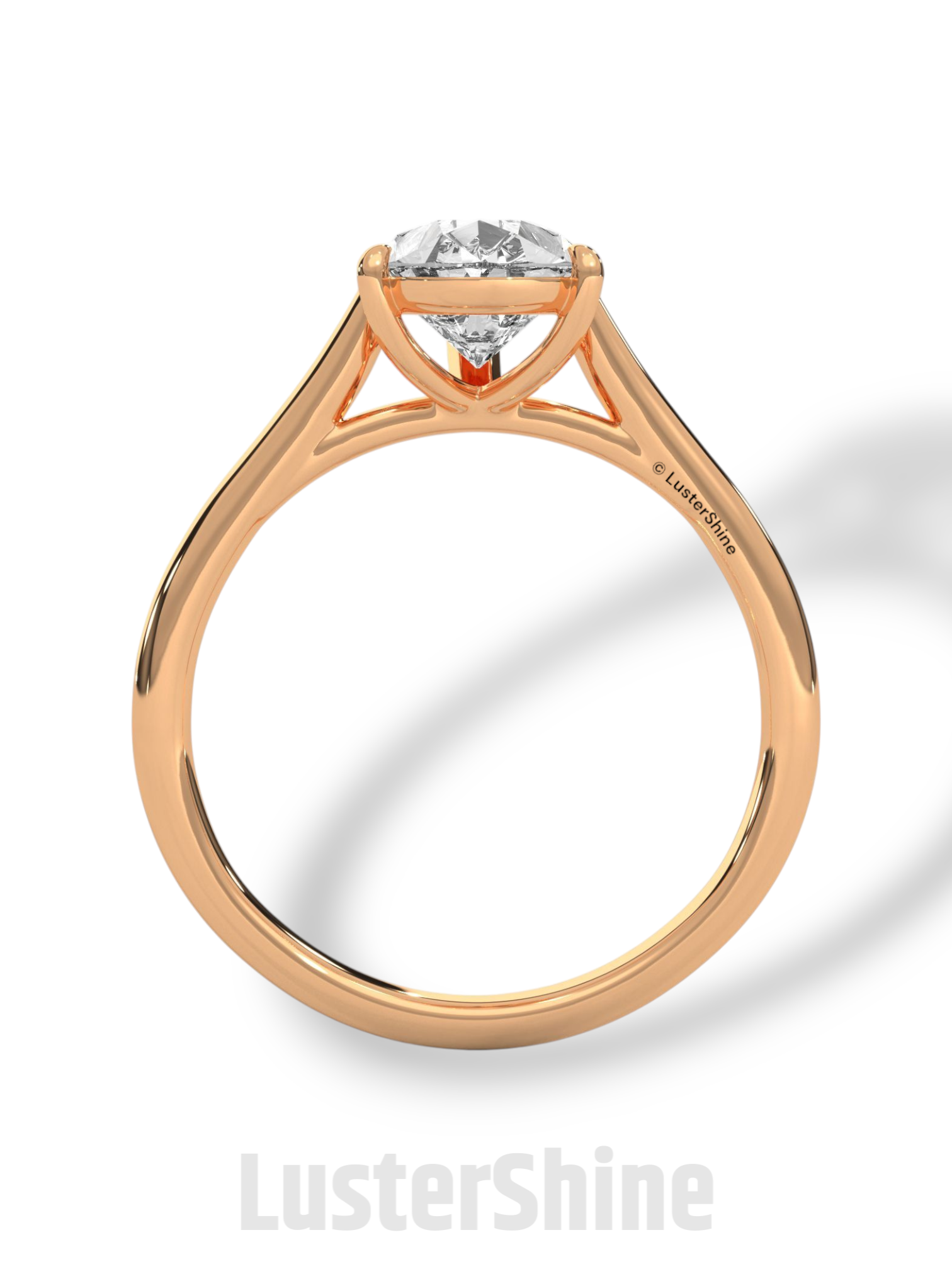 Pear Cut Diamond Engagement Ring – 2 Carat Solitaire Gold Ring – Minimalist Pear Ring – Elegant Pear Shape Proposal Ring by LusterShine Gift