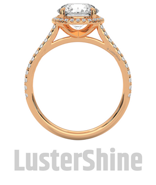 Radiant Halo Round Diamond Engagement Ring – Brilliant Radiance in Yellow Gold – Cushion Halo Engagement Ring – Round Brilliant Ring Gifts
