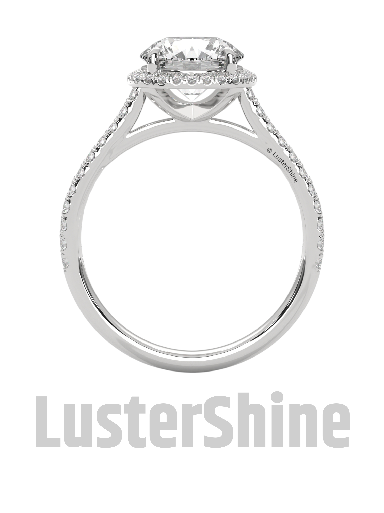Radiant Halo Round Diamond Engagement Ring – Brilliant Radiance in Yellow Gold – Cushion Halo Engagement Ring – Round Brilliant Ring Gifts