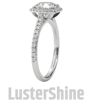 Radiant Halo Round Diamond Engagement Ring – Brilliant Radiance in Yellow Gold – Cushion Halo Engagement Ring – Round Brilliant Ring Gifts