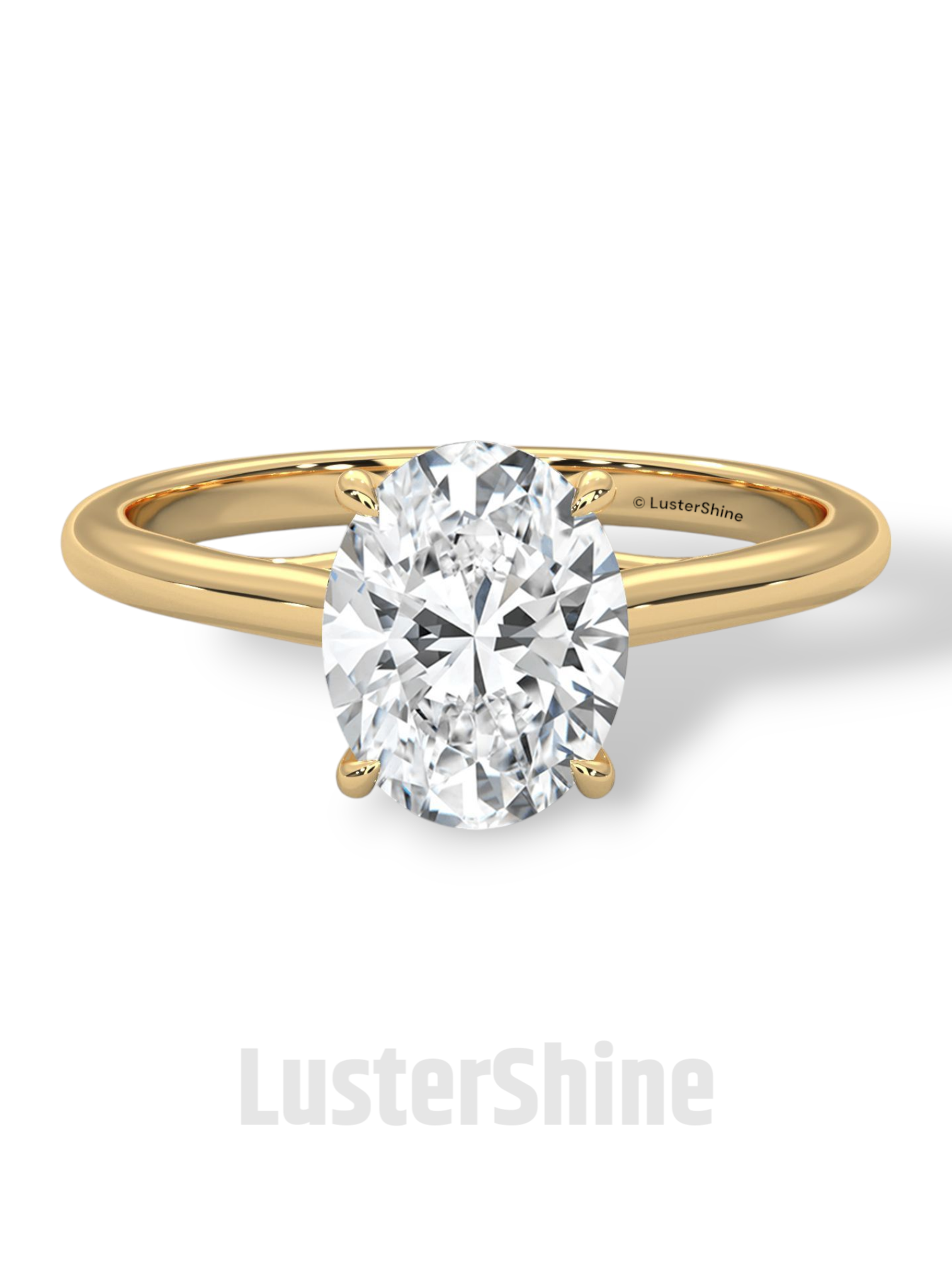 2 Carat Oval Solitaire Engagement Ring – Four Prong Minimalist Diamond Ring in 925 Silver 14K or 18K Gold – Timeless Design