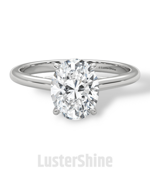 2 Carat Oval Solitaire Engagement Ring – Four Prong Minimalist Diamond Ring in 925 Silver 14K or 18K Gold – Timeless Design