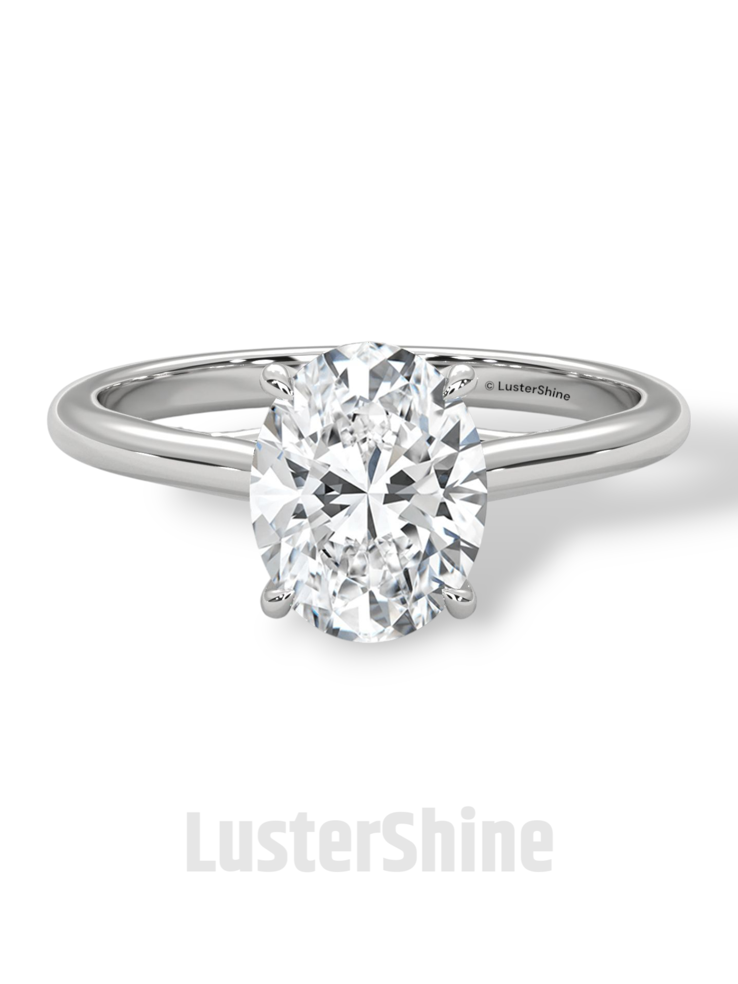 2 Carat Oval Solitaire Engagement Ring – Four Prong Minimalist Diamond Ring in 925 Silver 14K or 18K Gold – Timeless Design