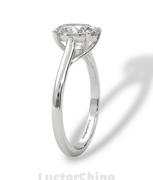 2 Carat Oval Solitaire Engagement Ring – Four Prong Minimalist Diamond Ring in 925 Silver 14K or 18K Gold – Timeless Design