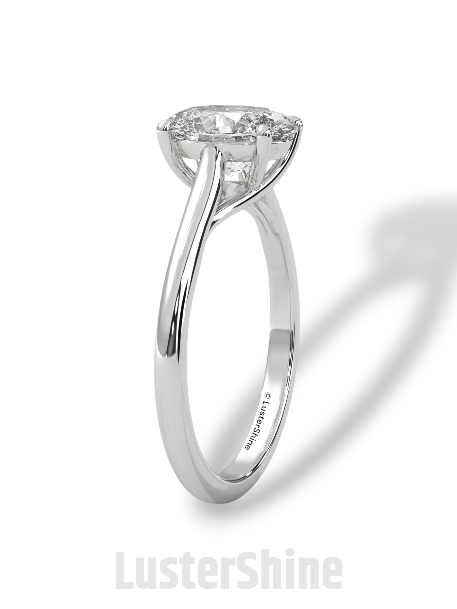 2 Carat Oval Solitaire Engagement Ring – Four Prong Minimalist Diamond Ring in 925 Silver 14K or 18K Gold – Timeless Design
