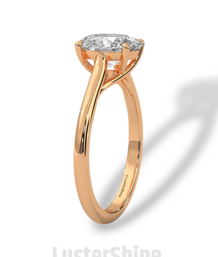 2 Carat Oval Solitaire Engagement Ring – Four Prong Minimalist Diamond Ring in 925 Silver 14K or 18K Gold – Timeless Design