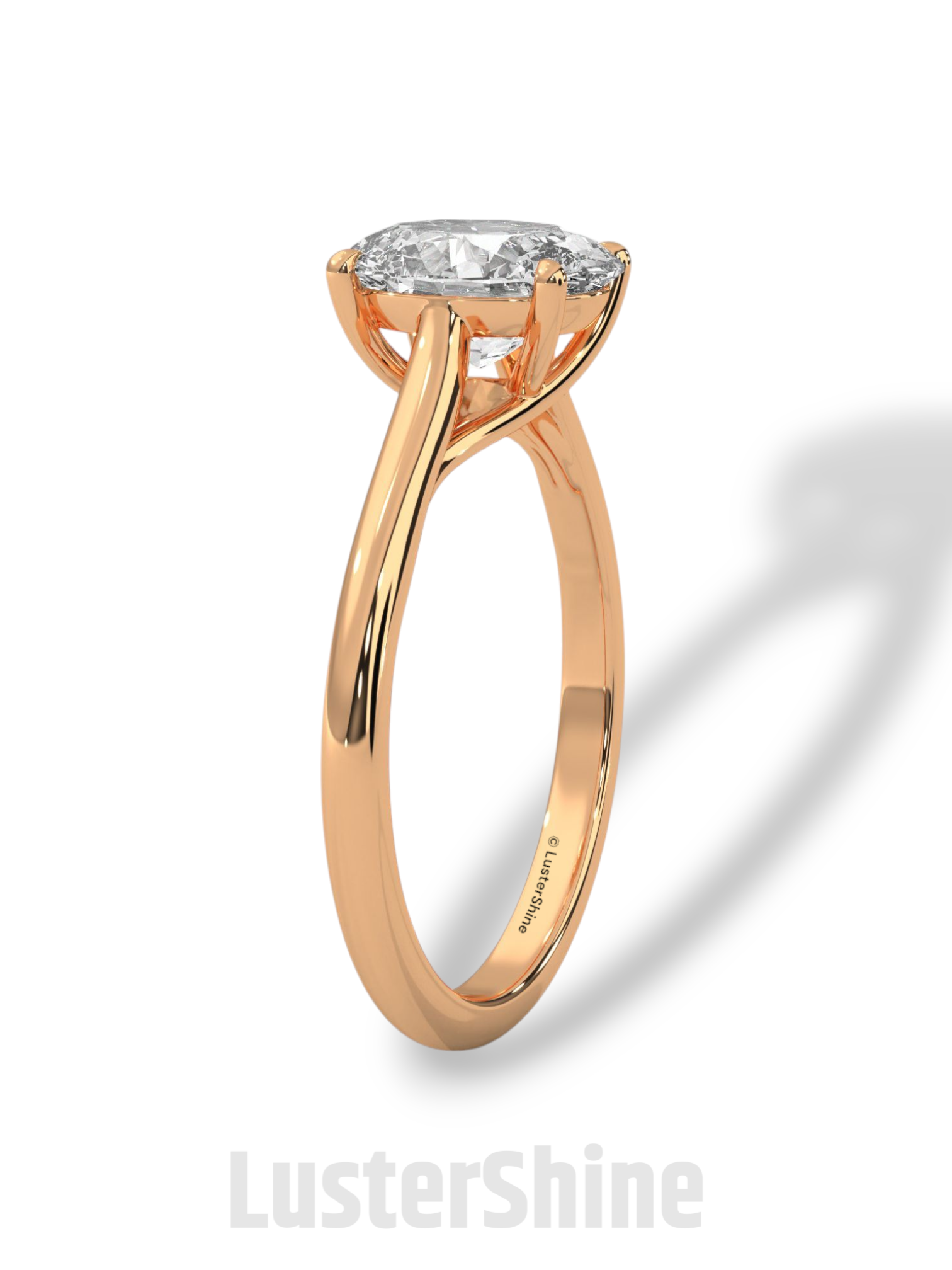 2 Carat Oval Solitaire Engagement Ring – Four Prong Minimalist Diamond Ring in 925 Silver 14K or 18K Gold – Timeless Design
