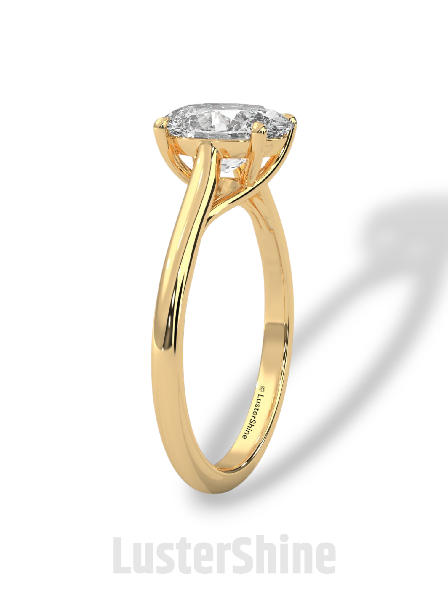 2 Carat Oval Solitaire Engagement Ring – Four Prong Minimalist Diamond Ring in 925 Silver 14K or 18K Gold – Timeless Design