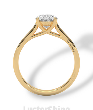 2 Carat Oval Solitaire Engagement Ring – Four Prong Minimalist Diamond Ring in 925 Silver 14K or 18K Gold – Timeless Design
