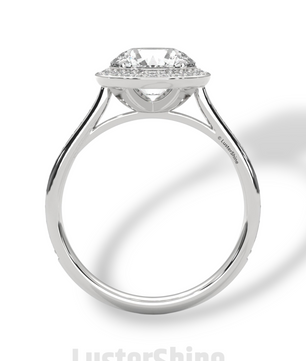 Round Halo Diamond Ring – Pave Engagement Band – 2CT Center Stone – 14K 18K Gold – Custom Bridal Jewelry – Moissanite Diamond