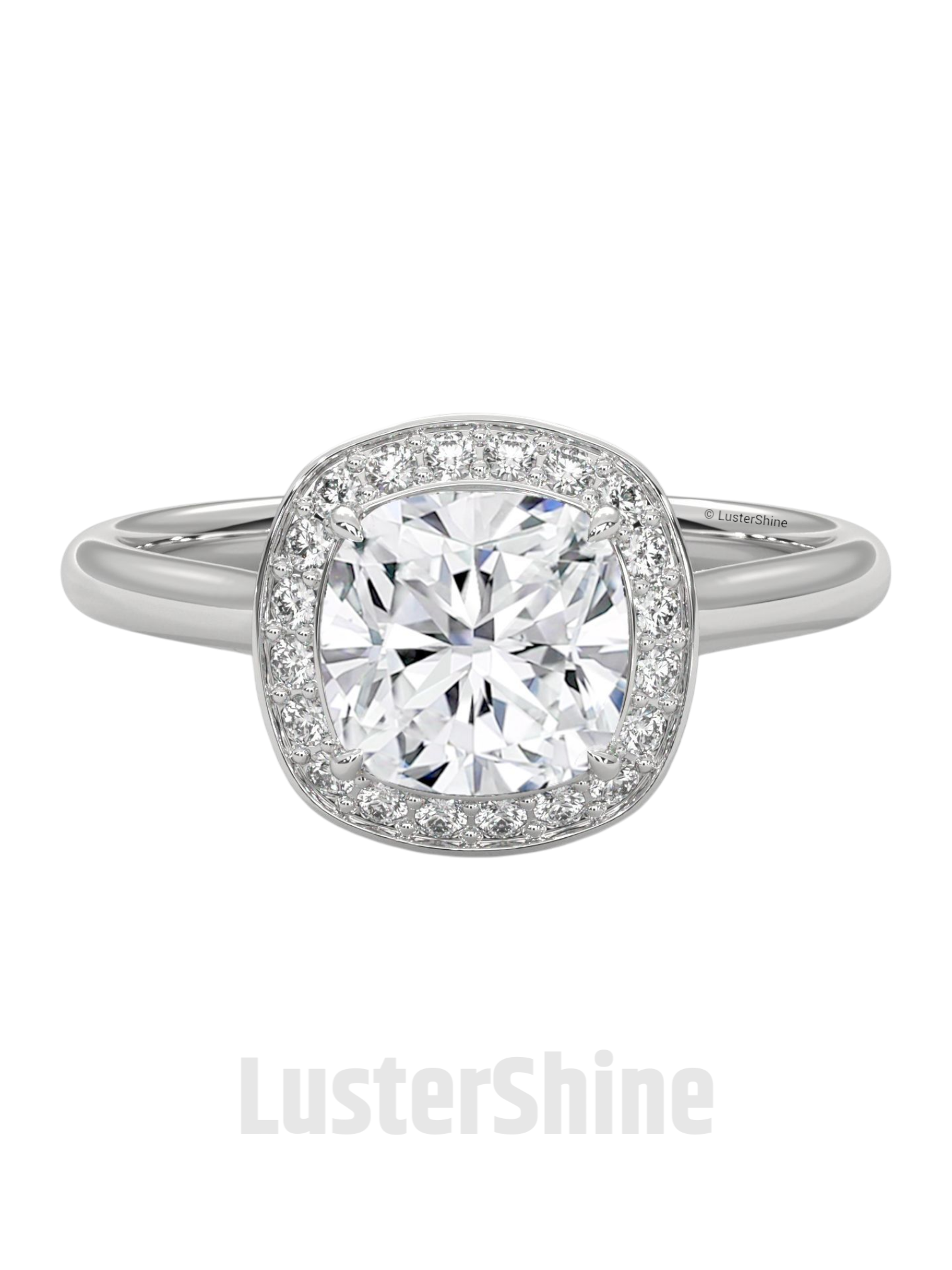 Cushion Halo Diamond Engagement Ring – Cushion Cut Halo Ring – 14K 18K Gold Moissanite Bridal Ring – Cushion Diamond Promise Ring Gift her
