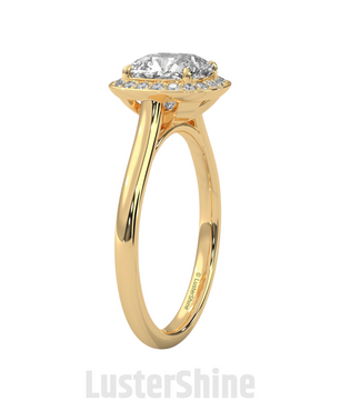 Cushion Halo Diamond Engagement Ring – Cushion Cut Halo Ring – 14K 18K Gold Moissanite Bridal Ring – Cushion Diamond Promise Ring Gift her