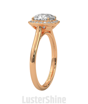 Cushion Halo Diamond Engagement Ring – Cushion Cut Halo Ring – 14K 18K Gold Moissanite Bridal Ring – Cushion Diamond Promise Ring Gift her