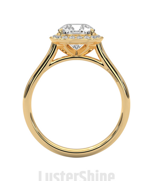 Cushion Halo Diamond Engagement Ring – Cushion Cut Halo Ring – 14K 18K Gold Moissanite Bridal Ring – Cushion Diamond Promise Ring Gift her