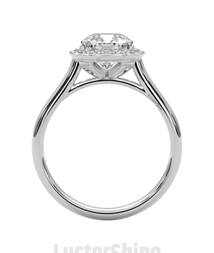 Cushion Halo Diamond Engagement Ring – Cushion Cut Halo Ring – 14K 18K Gold Moissanite Bridal Ring – Cushion Diamond Promise Ring Gift her