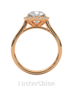 Cushion Halo Diamond Engagement Ring – Cushion Cut Halo Ring – 14K 18K Gold Moissanite Bridal Ring – Cushion Diamond Promise Ring Gift her
