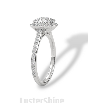 2 Carat Cushion Halo Engagement Ring – Diamond or Moissanite Ring – Pave Band in 925 Silver, 14K Gold White Gold – Custom Bridal Jewelry