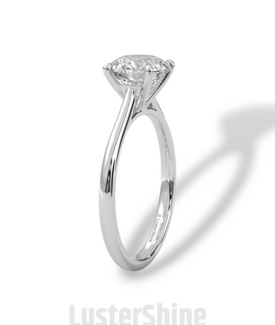 Round Diamond Solitaire Engagement Ring – 2 Carat Four Prong Minimalist Gold Ring – Classic Ring by LusterShine Simple Wedding Jewelry Gift
