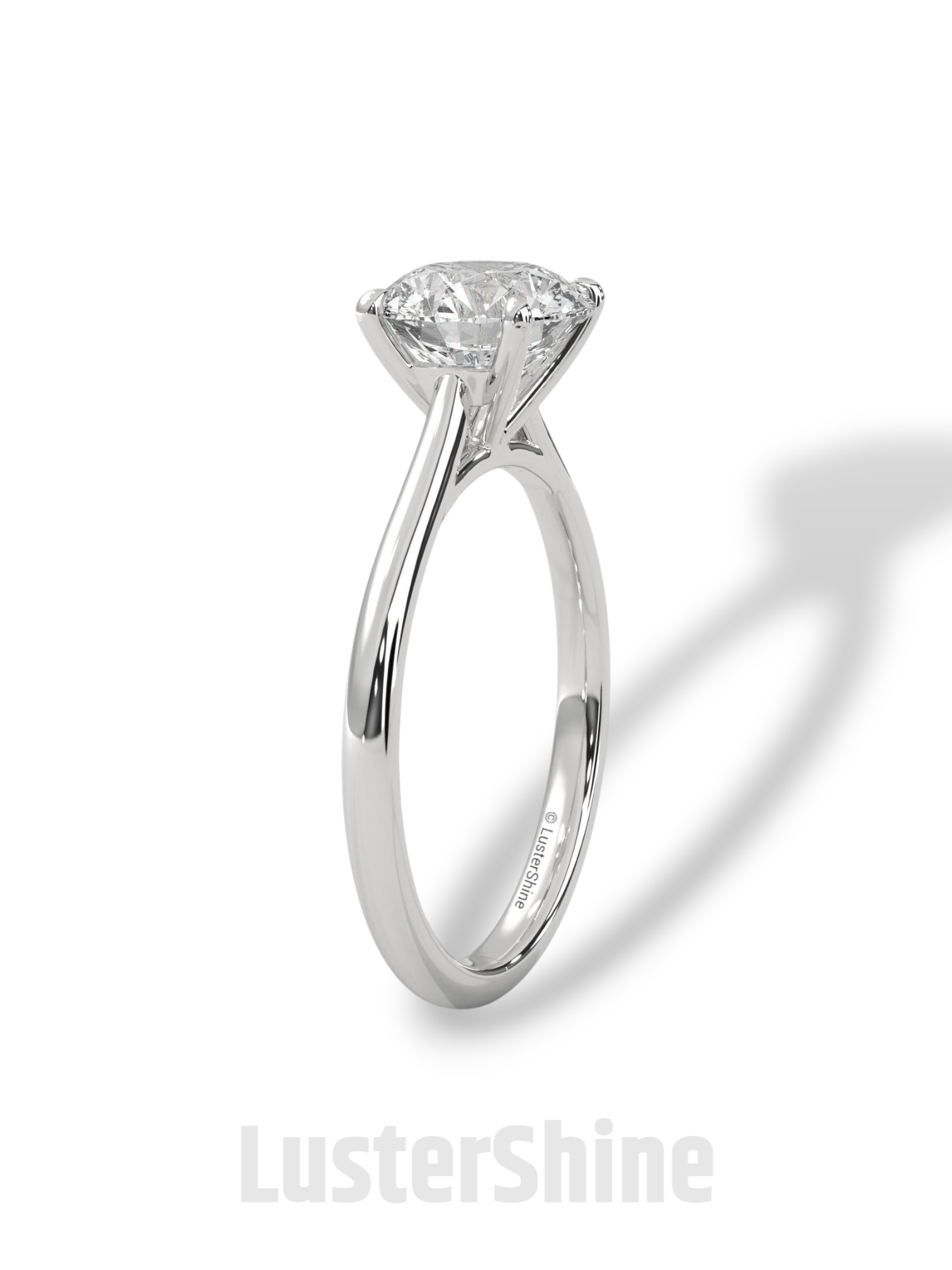Round Diamond Solitaire Engagement Ring – 2 Carat Four Prong Minimalist Gold Ring – Classic Ring by LusterShine Simple Wedding Jewelry Gift