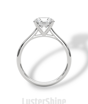Round Diamond Solitaire Engagement Ring – 2 Carat Four Prong Minimalist Gold Ring – Classic Ring by LusterShine Simple Wedding Jewelry Gift