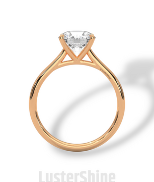 Round Diamond Solitaire Engagement Ring – 2 Carat Four Prong Minimalist Gold Ring – Classic Ring by LusterShine Simple Wedding Jewelry Gift