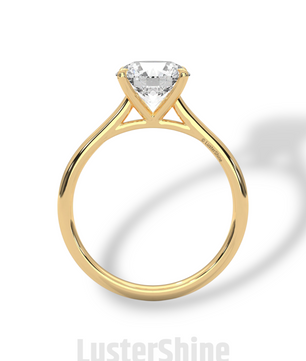 Round Diamond Solitaire Engagement Ring – 2 Carat Four Prong Minimalist Gold Ring – Classic Ring by LusterShine Simple Wedding Jewelry Gift