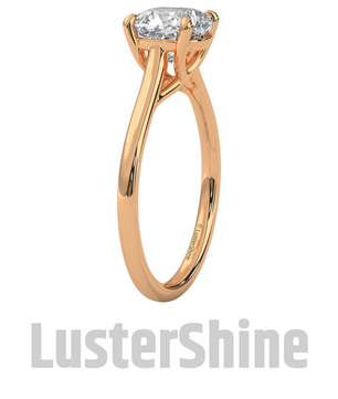 1 Carat Cushion Cut Solitaire Diamond Engagement Ring – Classic Yellow Gold by LusterShine – Minimalist Moissanite Diamond Proposal Ring
