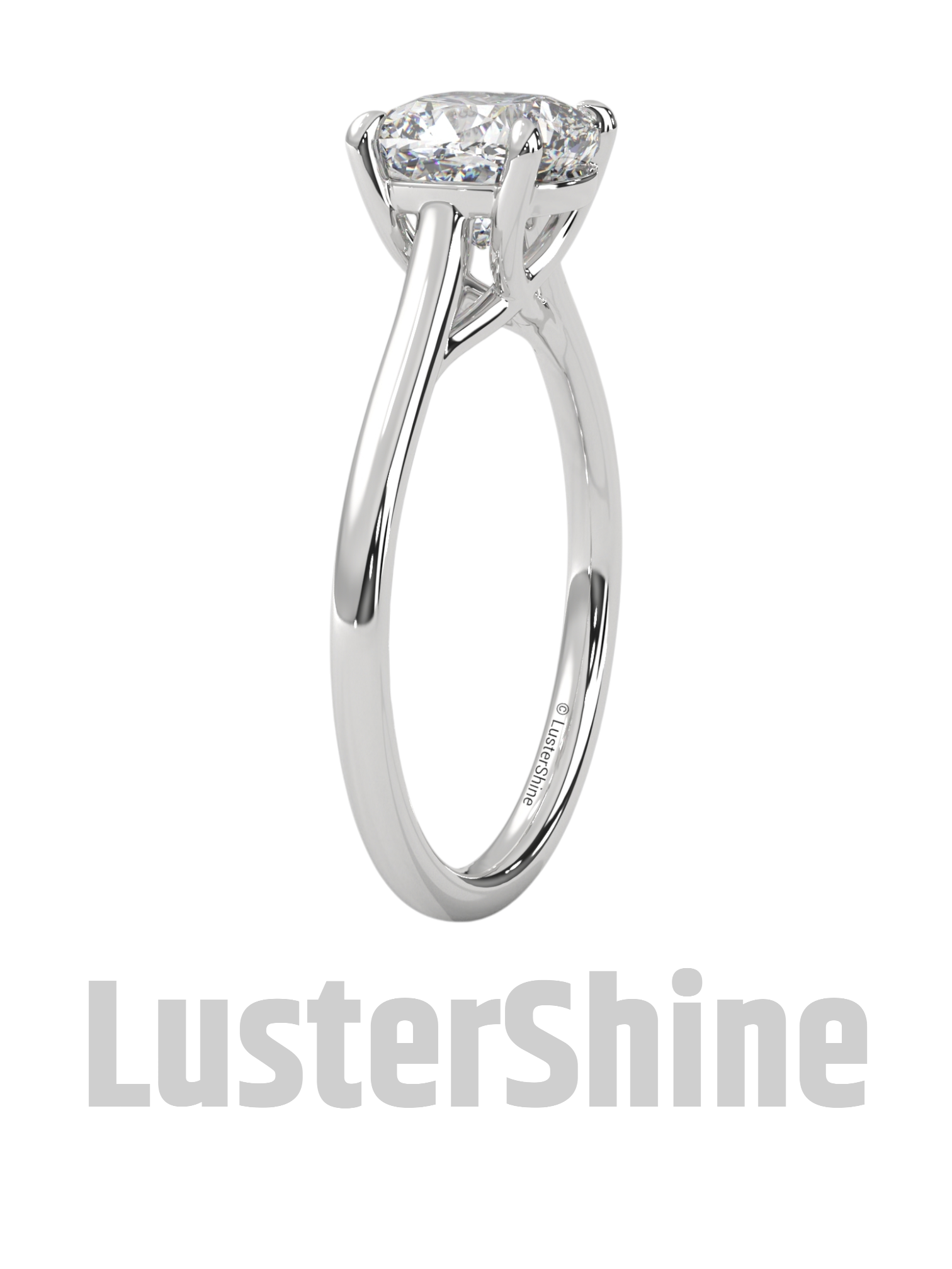 1 Carat Cushion Cut Solitaire Diamond Engagement Ring – Classic Yellow Gold by LusterShine – Minimalist Moissanite Diamond Proposal Ring
