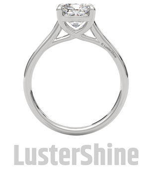 1 Carat Cushion Cut Solitaire Diamond Engagement Ring – Classic Yellow Gold by LusterShine – Minimalist Moissanite Diamond Proposal Ring