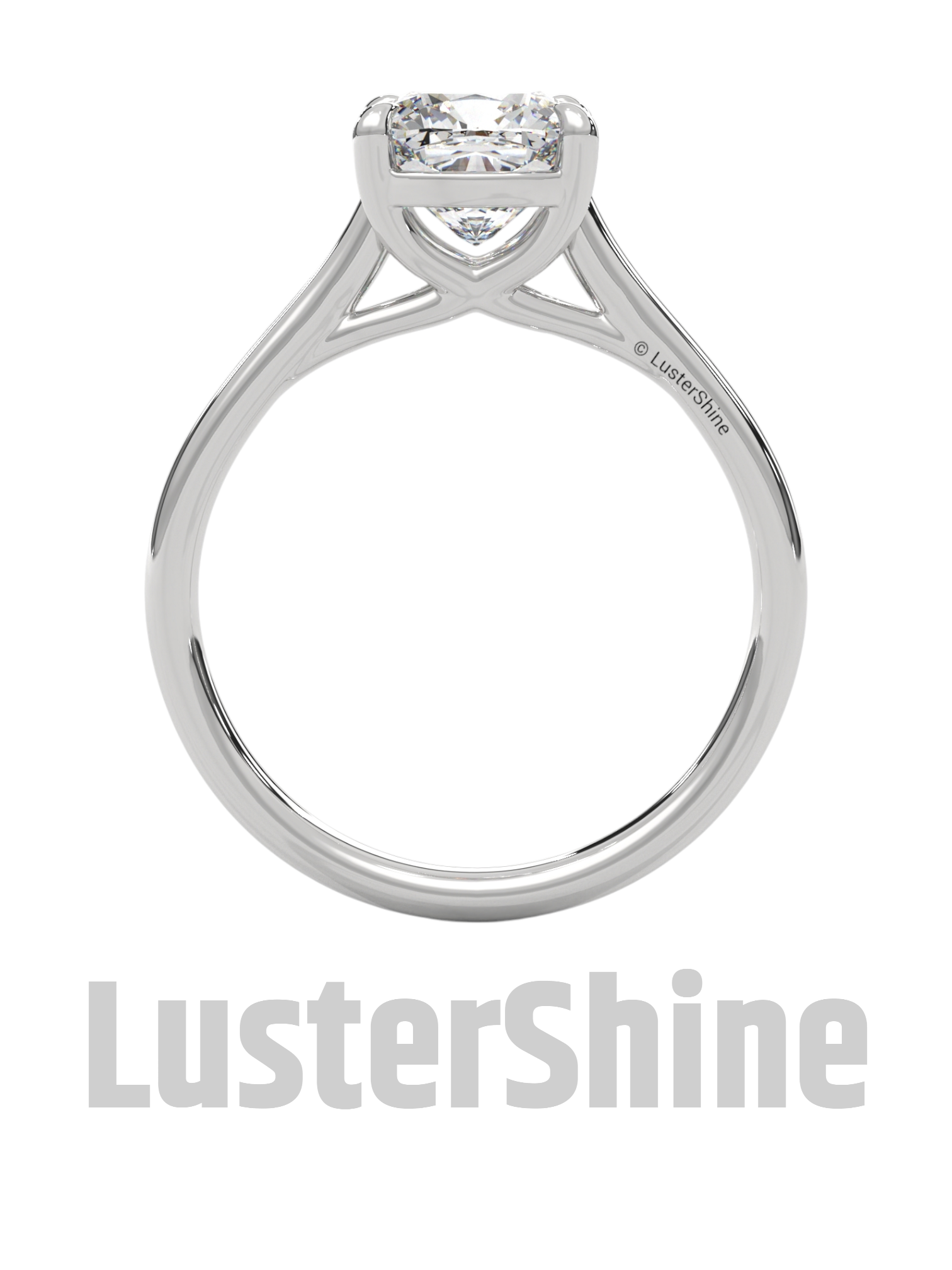 1 Carat Cushion Cut Solitaire Diamond Engagement Ring – Classic Yellow Gold by LusterShine – Minimalist Moissanite Diamond Proposal Ring