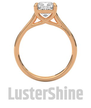 1 Carat Cushion Cut Solitaire Diamond Engagement Ring – Classic Yellow Gold by LusterShine – Minimalist Moissanite Diamond Proposal Ring